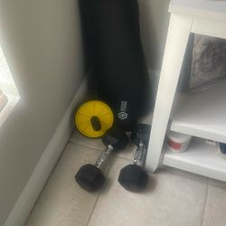 Workout Set With 15 Pound Dumbells