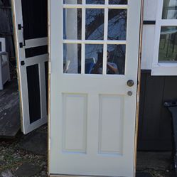 32x80 back door solid wood. Framed Ready to install