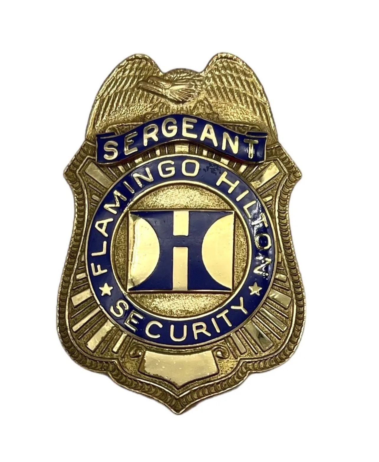 Super RARE Flamingo Hilton Hotel Casino SERGEANT Security Badge Las Vegas Nevada