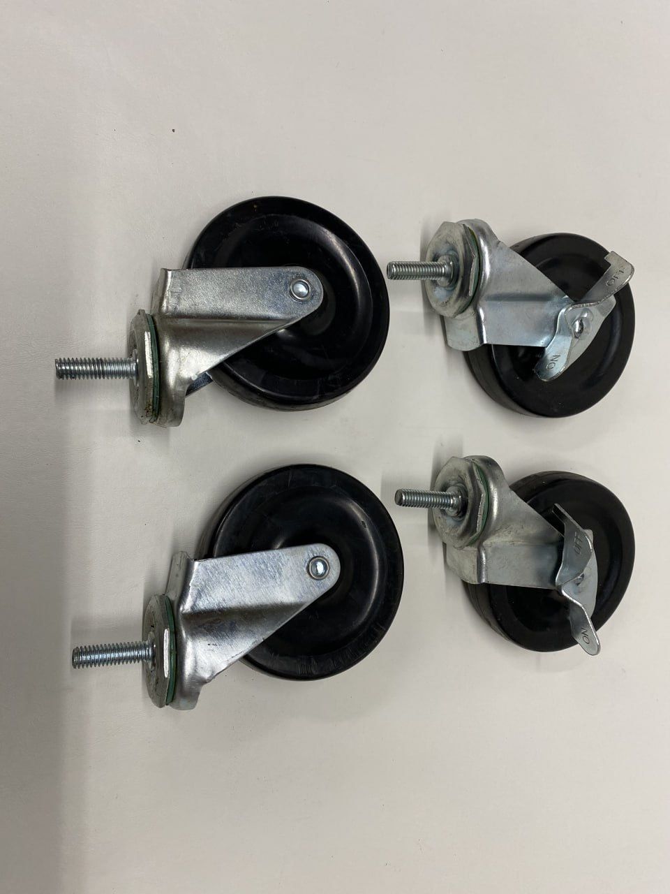 NEW 4″ x 1″ Caster Wheels – Set of 4 (2 Locking, 2 Swivel) – Heavy Duty