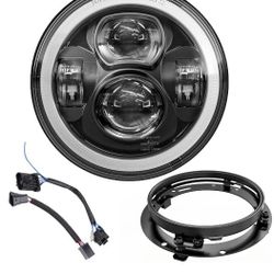 Z-OFFROAD Upgrade 7 Inch Motorcycle LED Headlight w/DRL White Halo DOT Kit Compatible with Harley Davidson Street Glide Road King Special Electra Glid