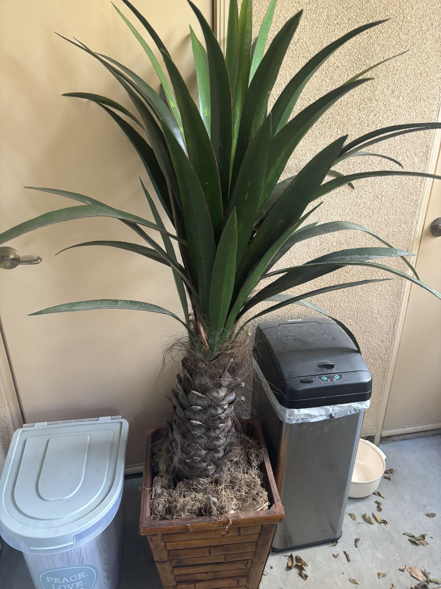 Artificial potted palm tree