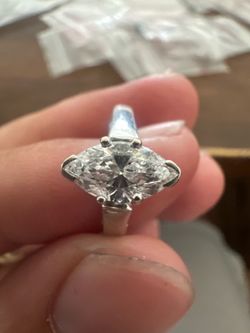 1.02 ct natural F color i1 clarity marquise diamond engagement ring 14k