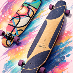 e: Loaded Bhangra Longboard – Bamboo Deck, Purple Wheels, Smooth Ride