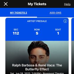 Ralph Barbosa / 2 Tickets 