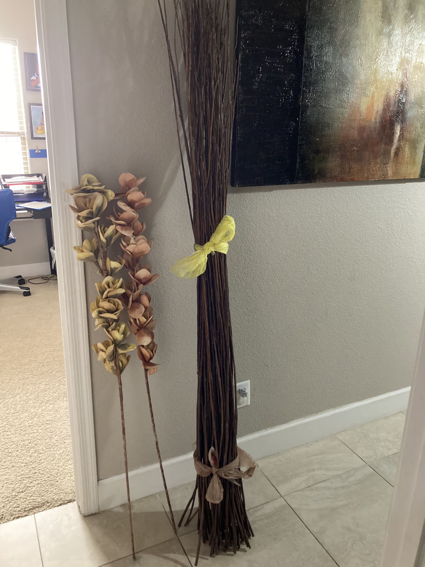 decorative sticks with flowers