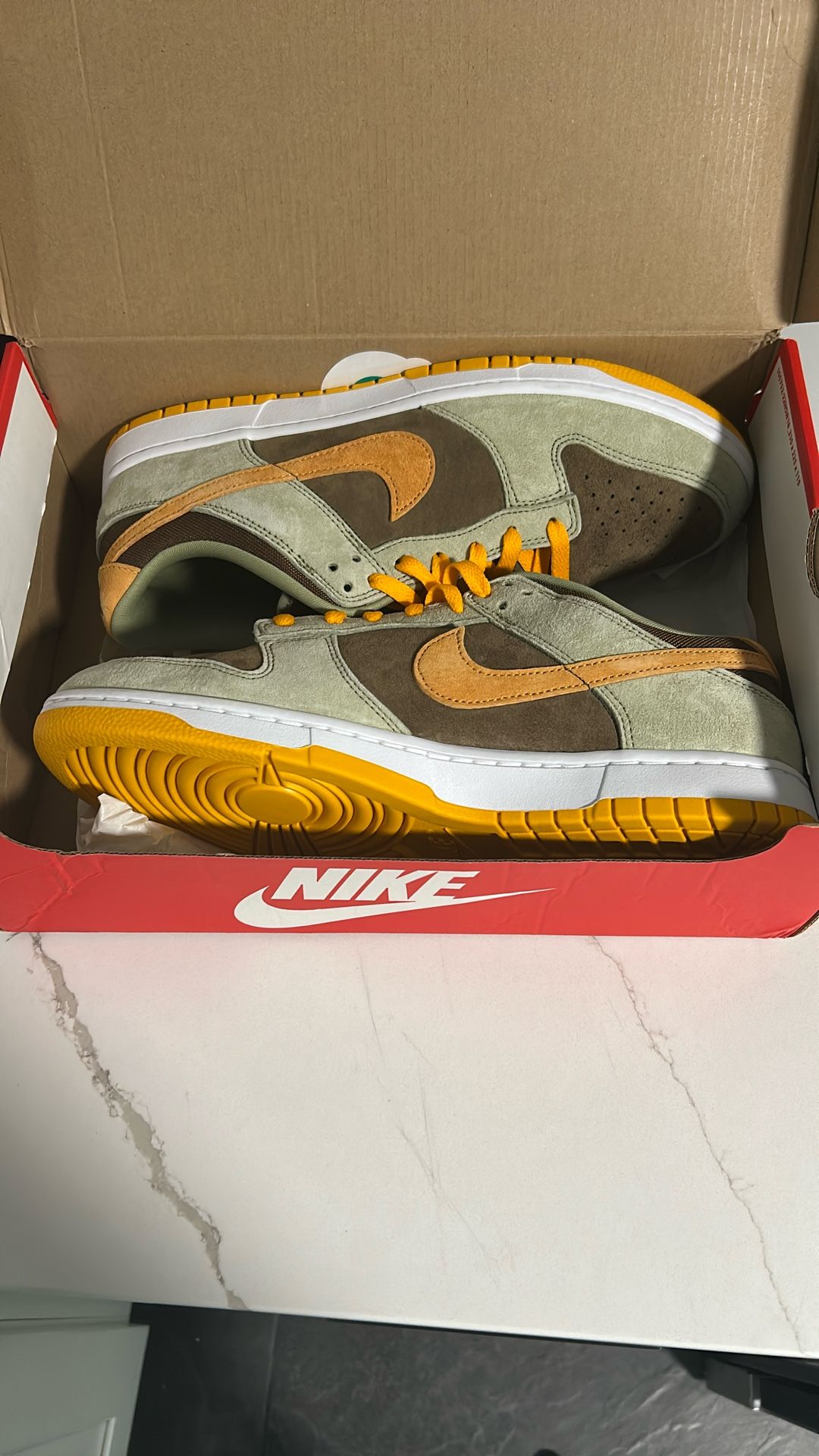 Nike Dunk Low, Dusty Olive, Size Eleven