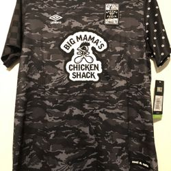 UMBRO Big Mama’s Chicken Shack Soccer Jersey ( Mel D’s Cole) Large Retail $ 100