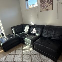 Free black leather couch