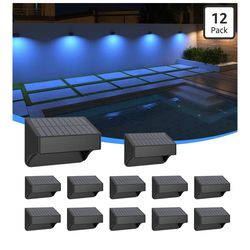 ZCXLIGHT Solar Fence Lights,Fence Solar Lights Outdoor Waterproof Led IP65 with10 Fixed Colors ＆ RGB Color Changing for Wall Backyard Step Railing Pat