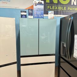 Samsung Bespoke 29 Cu Ft 4-Door French Door Smart Refrigerator With Beverage Center In Morning Blue 