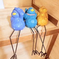 3 Tweet Along With Me Bird Figurines Russ Berrie Whimsical Shelf Sitter Birds