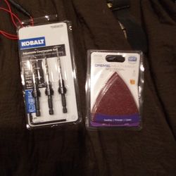 Set Of Counter Sinks And Sandpaper