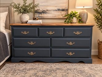 Refinished 7-Drawer Dresser + Matching Nightstand — Solid, Beautiful Statement Set