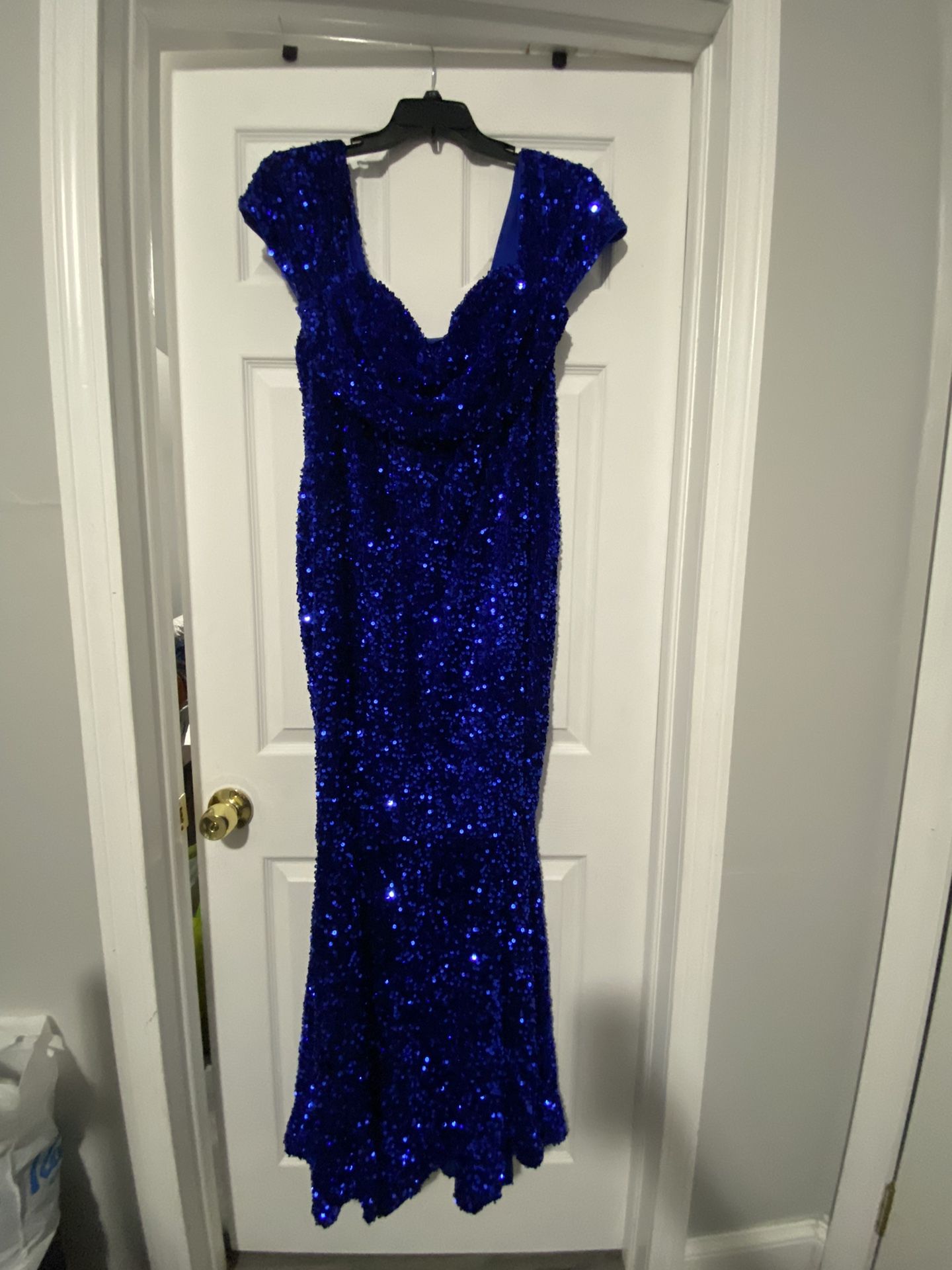 Plus Size Blue Sequin Dress
