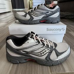 Men's Saucony Ride Millennium Running Shoes - Silver Gilded Red - Size 9.5, 10, 10.5, 11, 11.5, 13