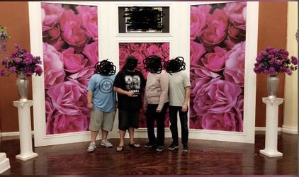 3 Panel  Hot Pink Tone Rose Display Wedding Backdrop