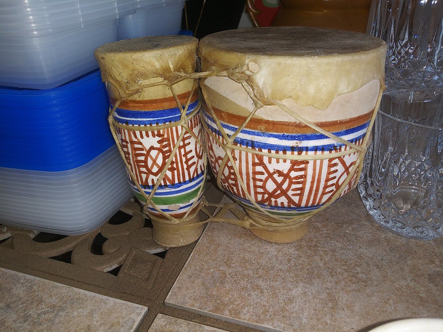 Mini bongo drum set, $25