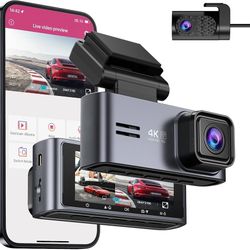 OMBAR Dash Cam Front and Rear 5G WiFi, Dash Cam 4K/2K/1080P+1080P, Dash Camera for Cars with 3.18" LCD Screen, Dashcam Car Camera with WDR Night Visio