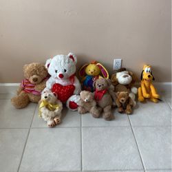 PLUSHIES BUNDLE OF 9 STUFFED ANIMALS 