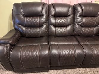 Full leather electric reclining couch