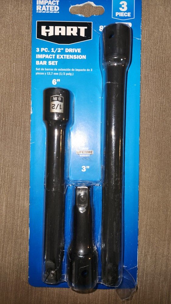 Hart 1/2" Drive Impact Extension Bar Set
