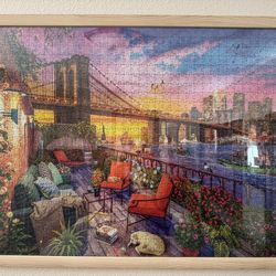 Framed 1000 pieces puzzle $80