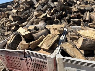 Bin Of Firewood Dry Seasoned Split And Perfect Burn Size $60
