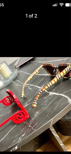 Plaid Cat-Eye Sunglasses & Red Sunglasses