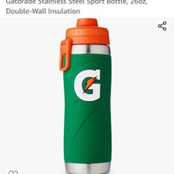 Gatorade Stainless Steel Sport Bottle, 26oz, Double-Wall Insulation NEW