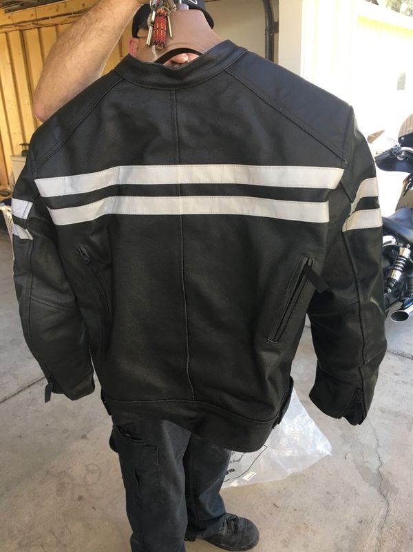 Track Motorcycle Biker Armor Leather Jacket Black L For In El 80sold