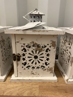 Gorgeous wood carved farmhouse LANTERNS