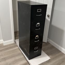 Four-drawer metal filing cabinet