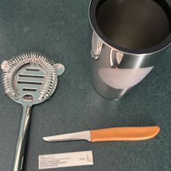 Cocktail Shaker Set w/ Pampered Chef Paring Knife and Opener