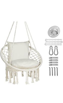 Macrame Hanging Swing Chair with Hardware Kit
