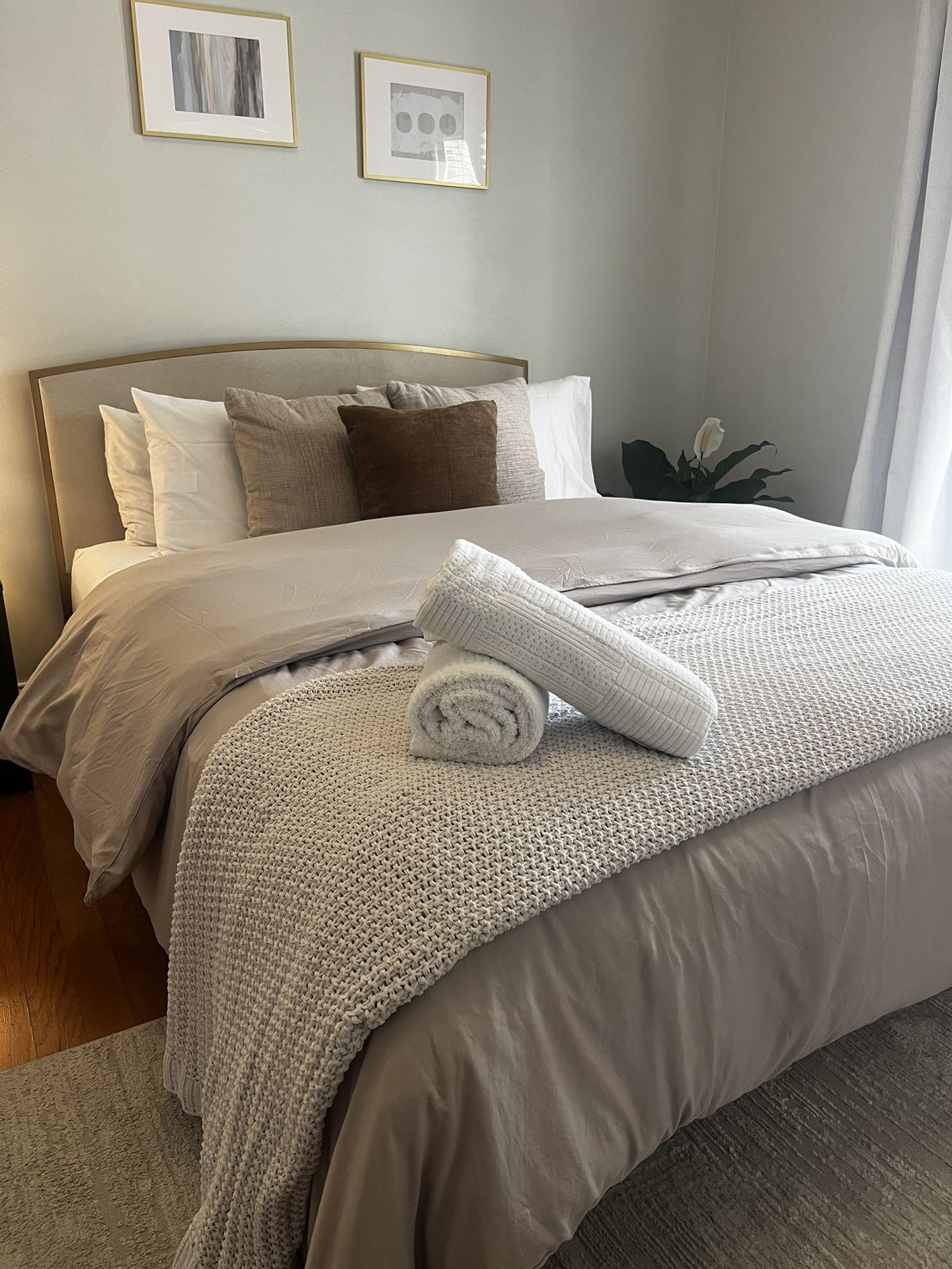 Moving Sale Queen Size Bed w/ Frame & Mattress