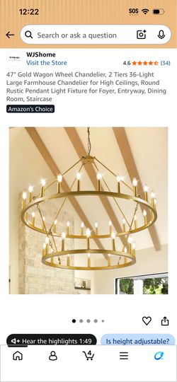Gold Wagon Wheel Chandelier