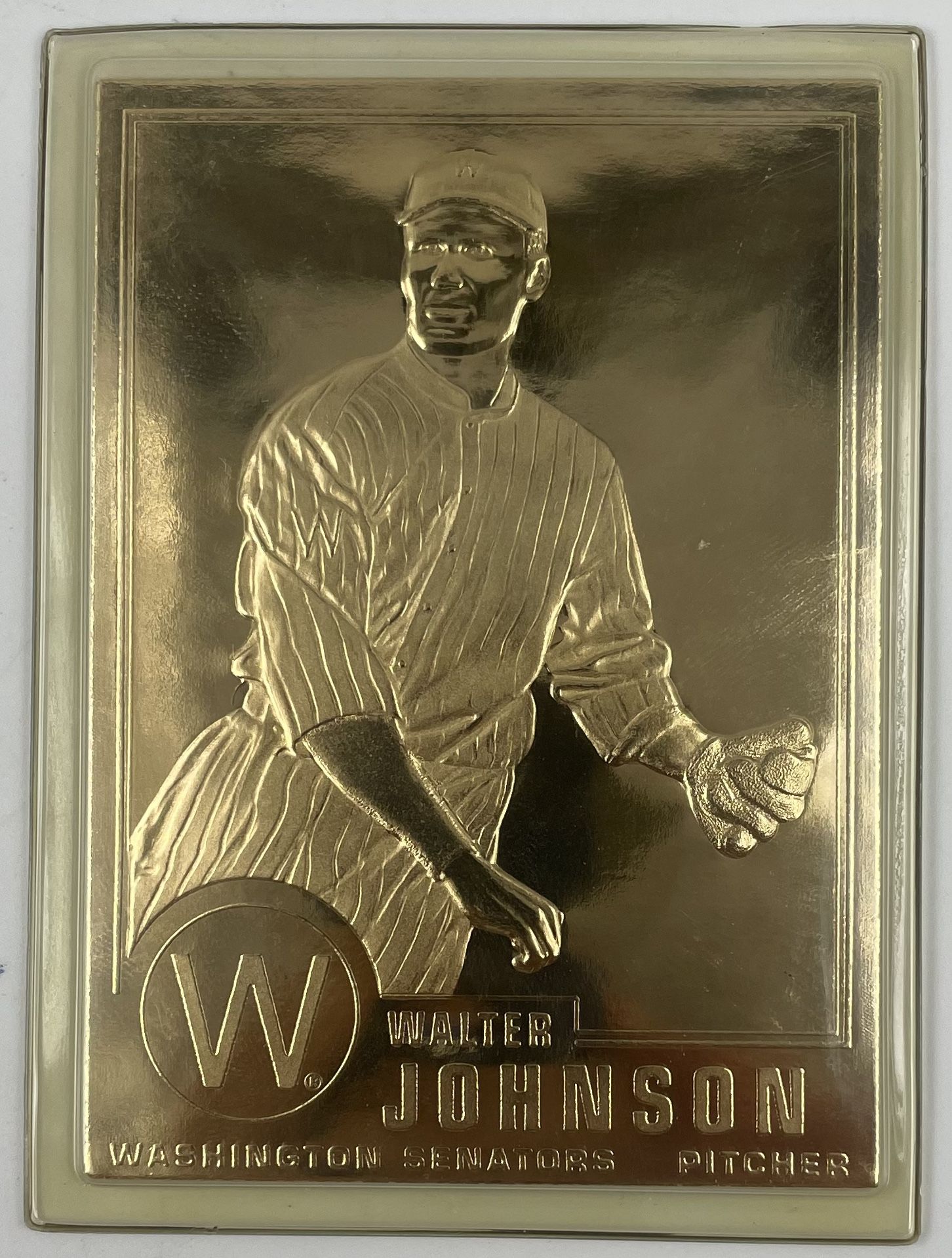 Walter Johnson Gold Danbury Mint 22k Gold Foil Baseball Card