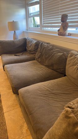 Taupe Microfiber couch 160 inches long