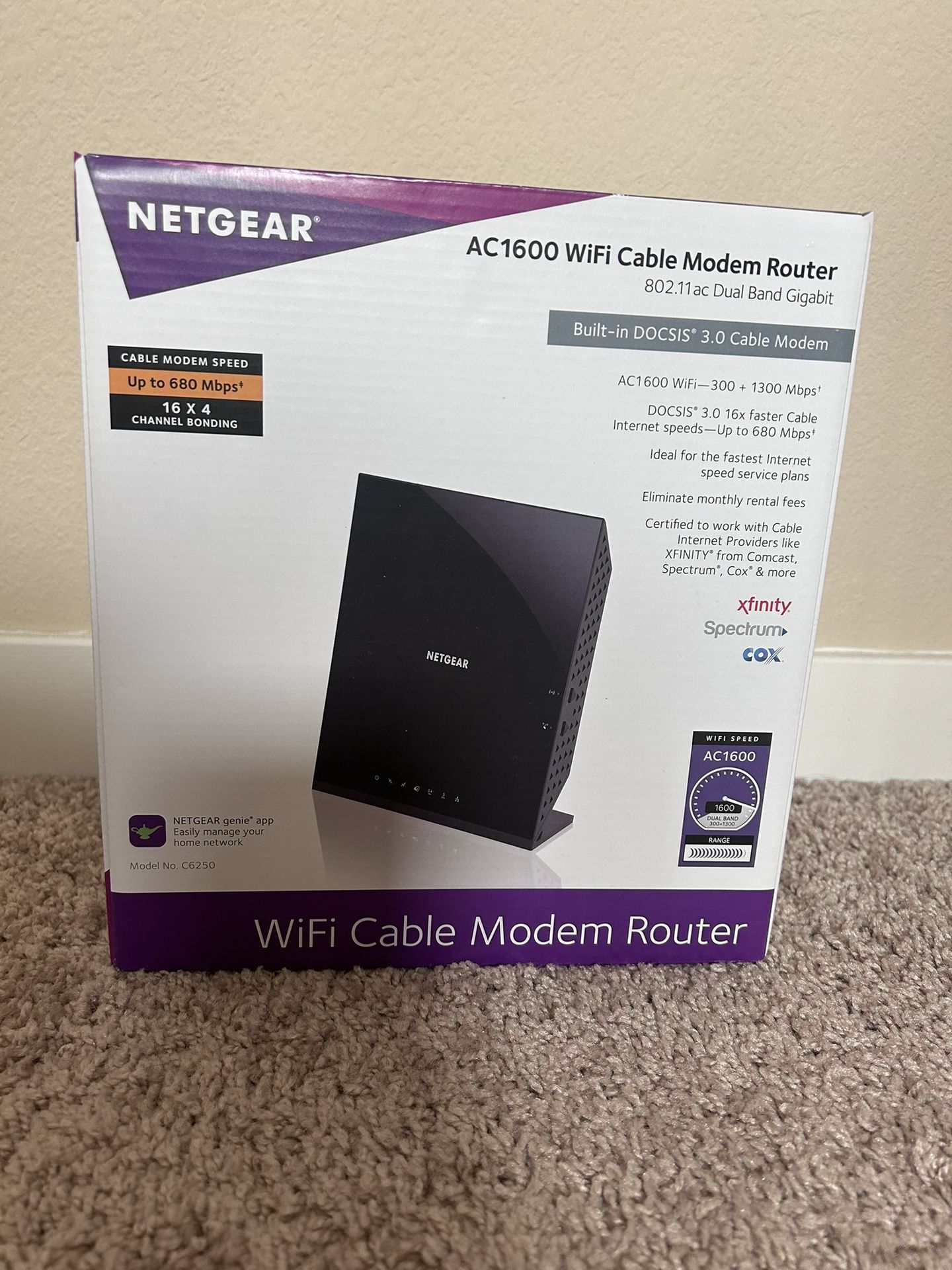 NETGEAR AC1600 WiFi Cable Modem Router