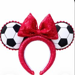 Soccer Minnie mouse ears