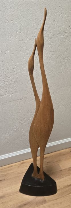 Vintage MCM Wooden Bird Sculpture 40" Mid Century Modern 