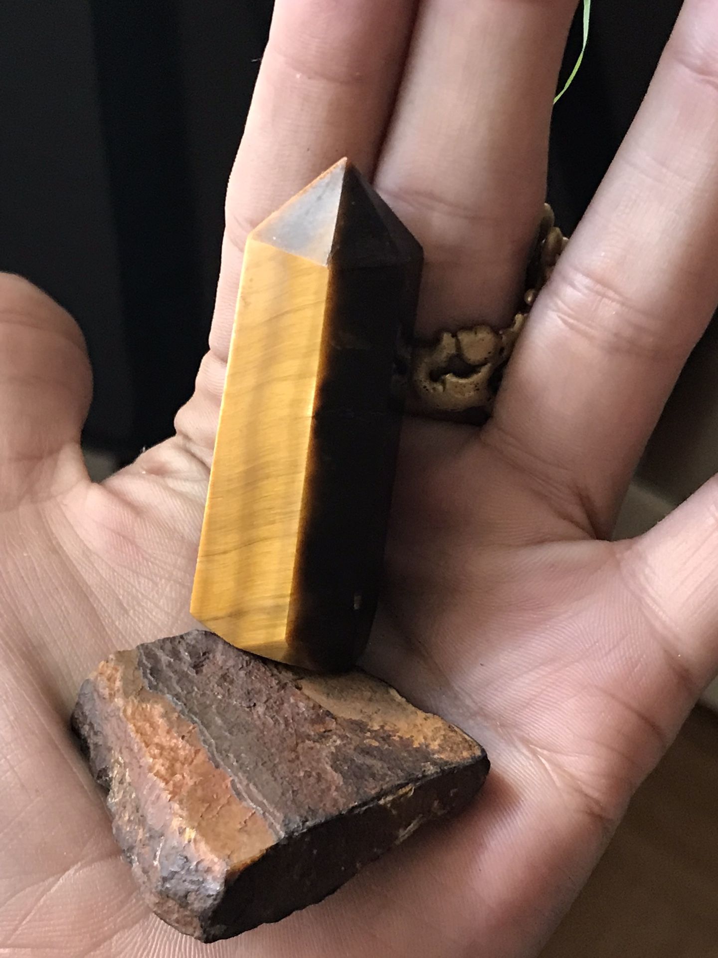 Tigers Eye Crystal Point And Rough Specimen Birthstone Gemstone