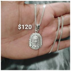 925 Sterling Silver Chain With The Pendant/Cadena Con Dije De Plata 925
