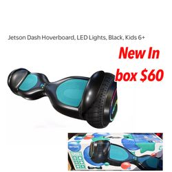 New in box Jetson Dash Hoverboard, LED Lights, Black, Kids 6+ tested $60 firm cash only pick up east Palmdale 