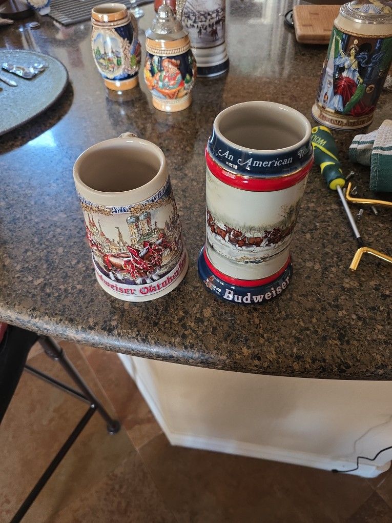 2 Budweiser Steins