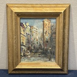 Incredible Impressionist Midcentury Cityscape Oil Painting "Boston" by W. Greig?