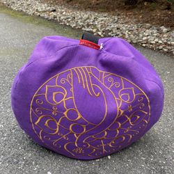 Yoga pillow, Peace Yoga, Purple peacock 13 X 5“