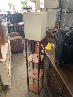 Floor Lamp with Built-In Shelves