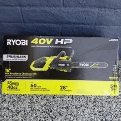 CHAINSAW RYOBI 40V BATTERY AND CHARGER INCLUDED 